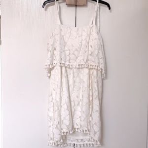 NWOT White Lace Pom Sundress